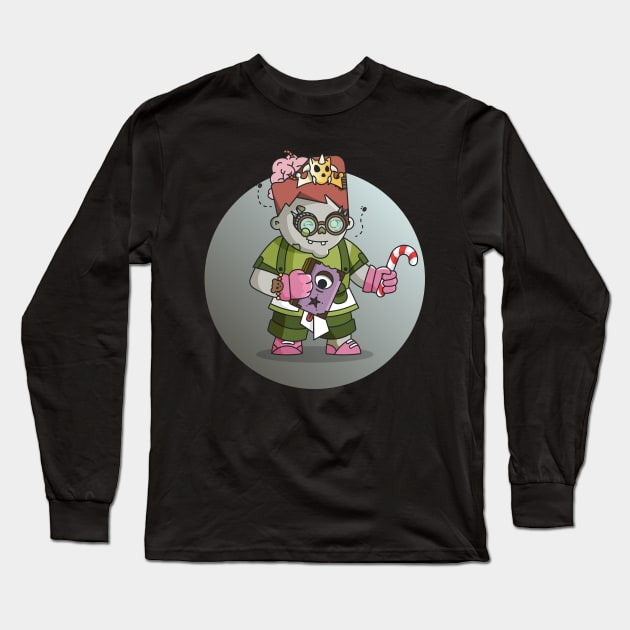 Relic Hunters - Grey Zombie with Green Clothes Long Sleeve T-Shirt by Lovelace Designs